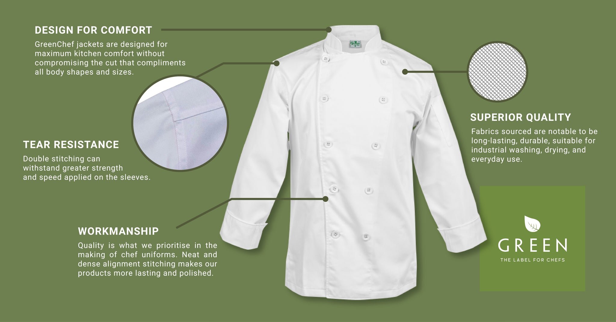 Clement Design CDM-FBW Men's FIRENZE Chef's Jacket - Long or Short ...