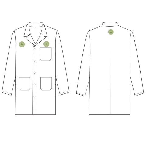 Laboratory Coat Name Embroidery Placement