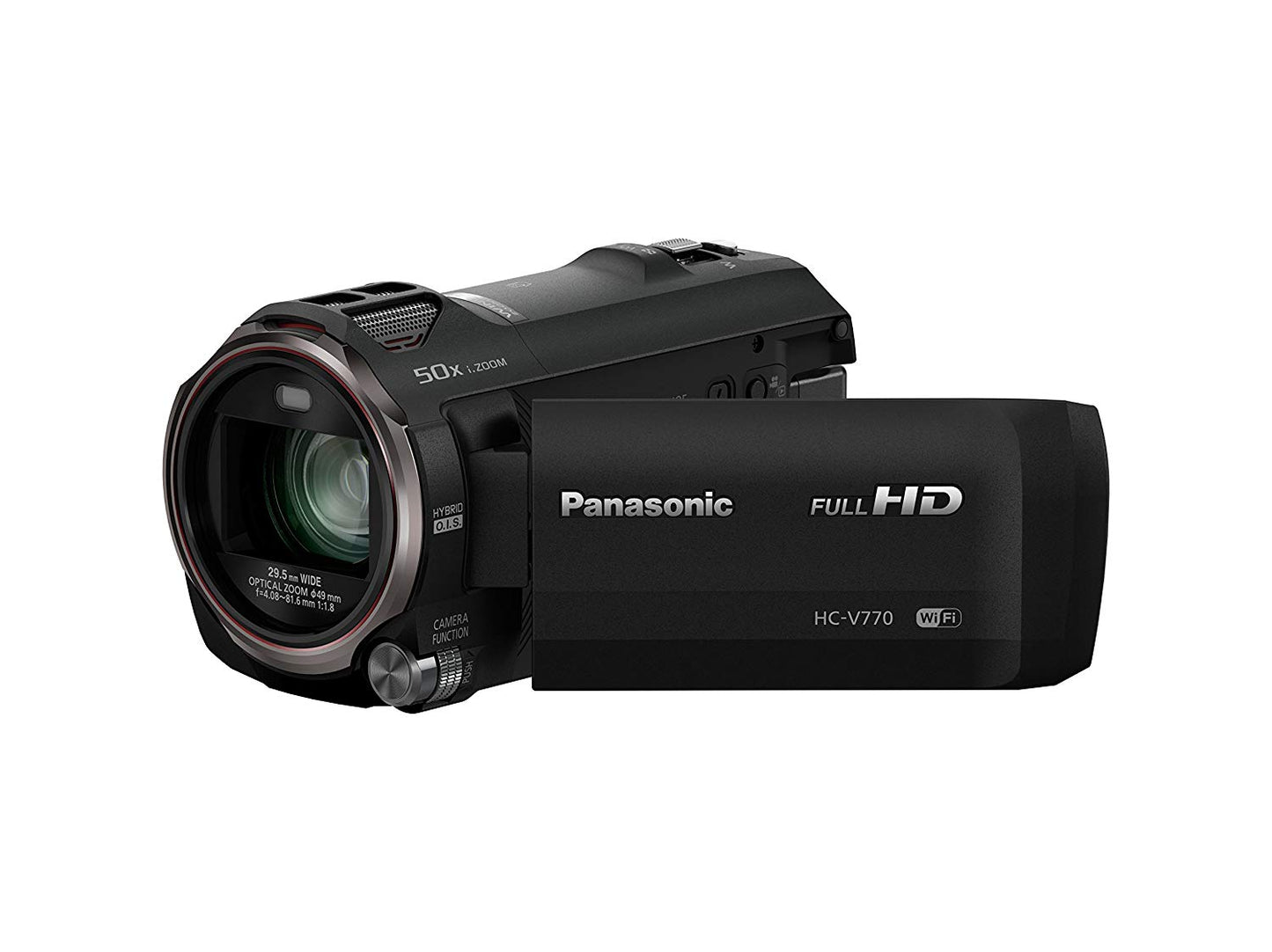 Videocámara Full HD PANASONIC HC-V770, Zoom 20X, Sensor BSI de 1/2.3" O.I.S. híbrido de 5 ejes, captura HDR