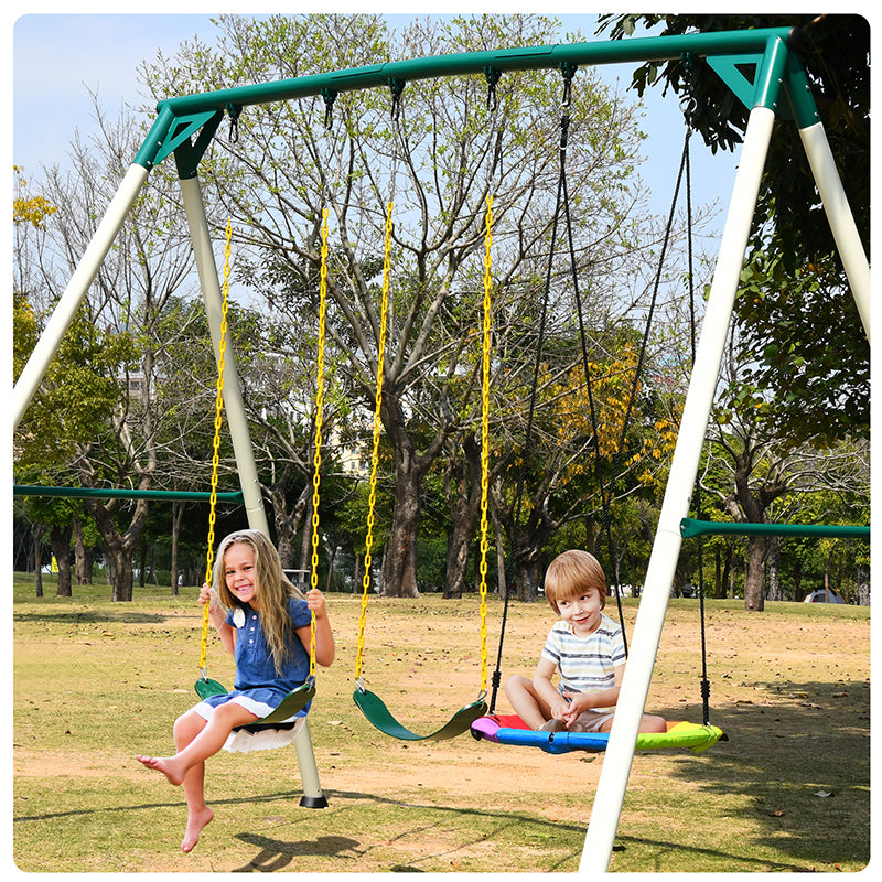 metal a frame swing set