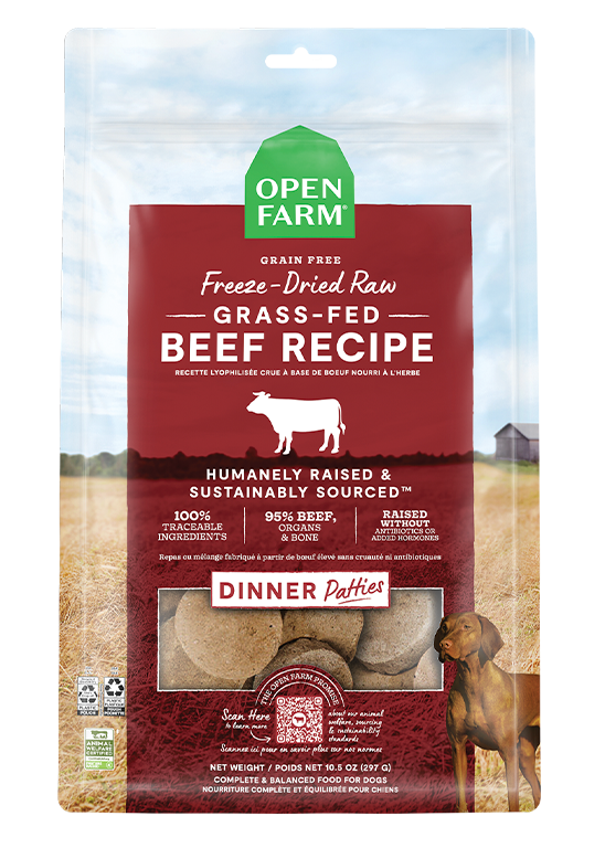 Open Farm grass fed freeze dried raw