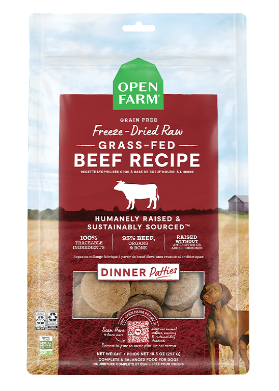 Grass-Fed Beef Freeze Dried Raw Patties for Dogs