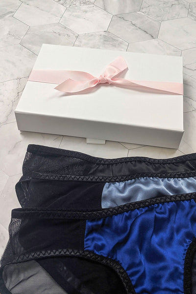 100% silk knickers and panties with a white lingerie gift box for plus sizes