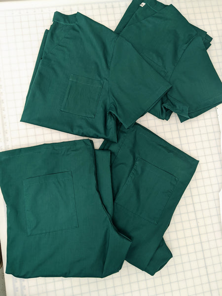 Dark green scrubs for paramedic and ambulance healthcare workers in the UK