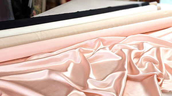 Pink silk satin for luxury underwear sets