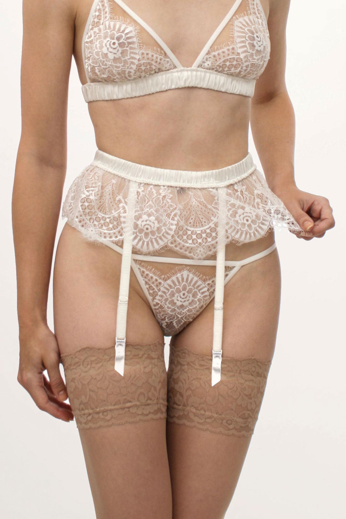 White lace thongs  Luxury, designer lingerie for brides