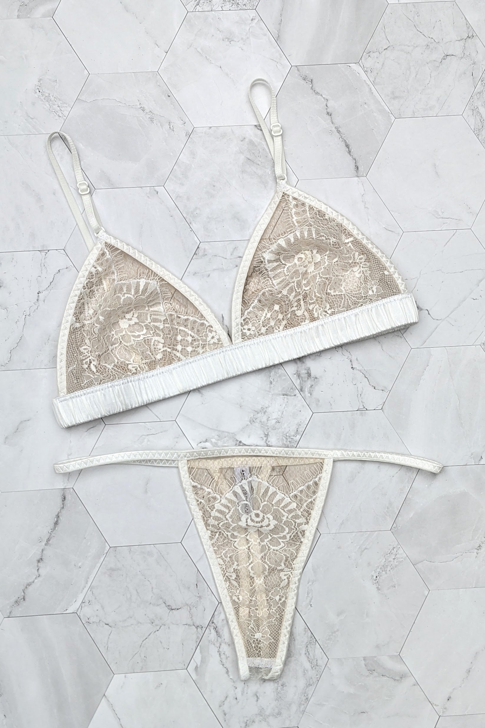 White lace thongs | Luxury, designer lingerie for brides – Angela Friedman