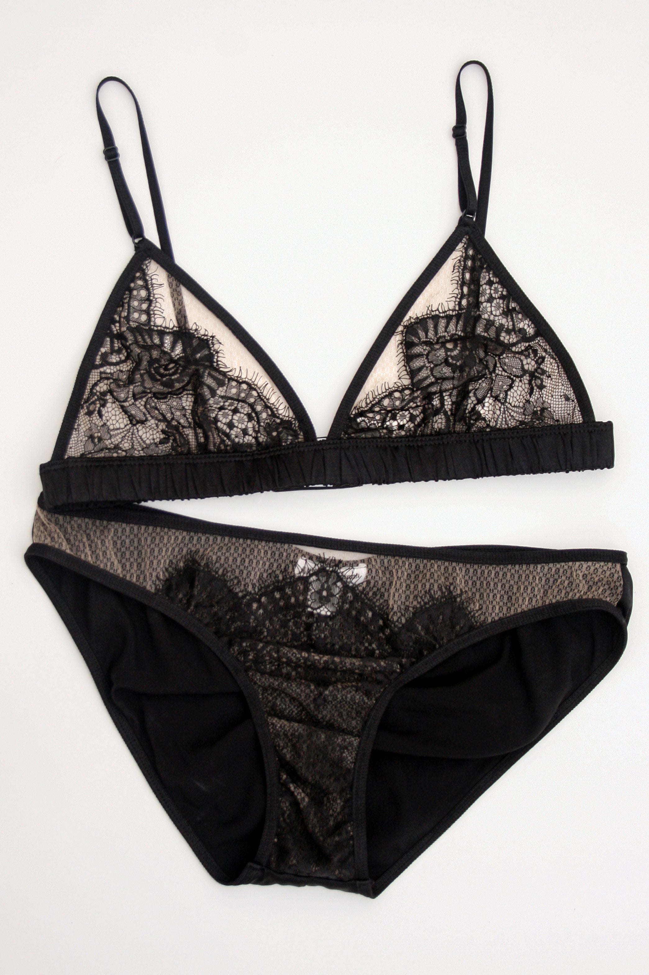 Black Giselle knickers | Luxury lace underwear online – Angela Friedman