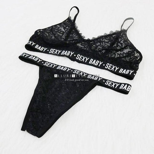 Sexy Bra Set SEXY BABY Letters