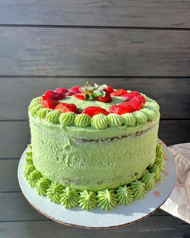 Strawberry Matcha Birthday Cake