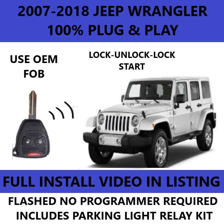 Plug and Play Remote Start for 2007-2018 Jeep Wrangler