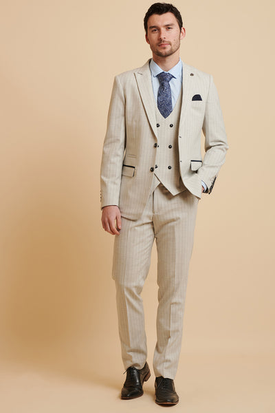 mens cream suits from Marc Darcy