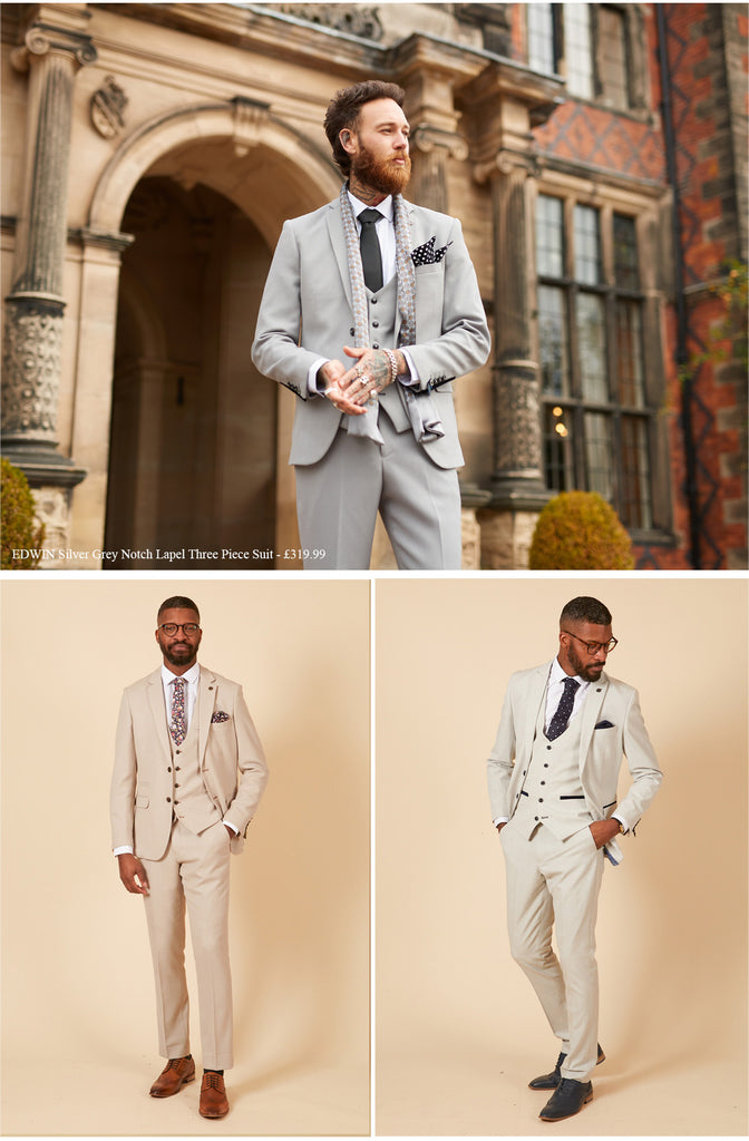 Men's Marc Darcy neutral wedding suits