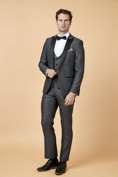 mens charcoal grey tuxedo suit