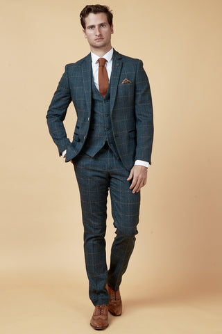 men's check tweed suit