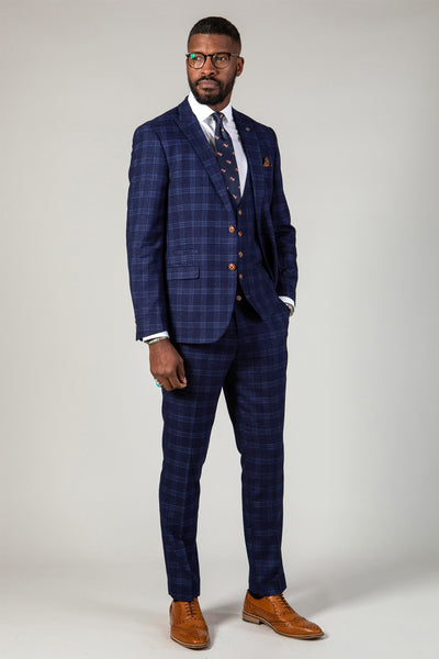 Men's check suits from Marc Darcy