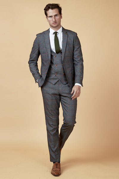 Mens check suits from Marc Darcy