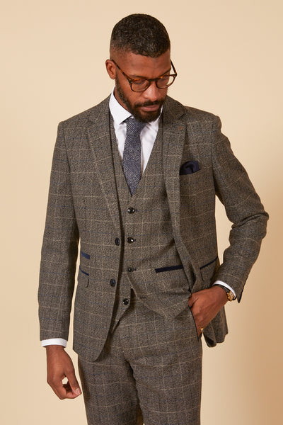 Mens tweed suits from Marc Darcy