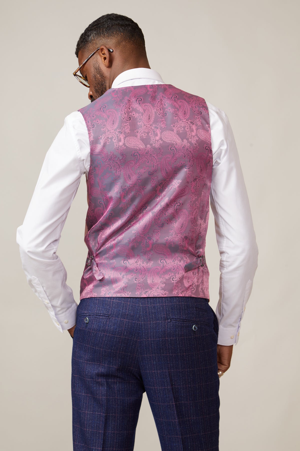 KELVIN - Pink Double Breasted Waistcoat