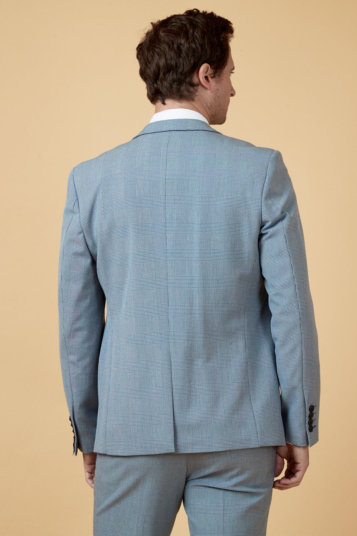 BROMLEY - Sky Blue Check Blazer