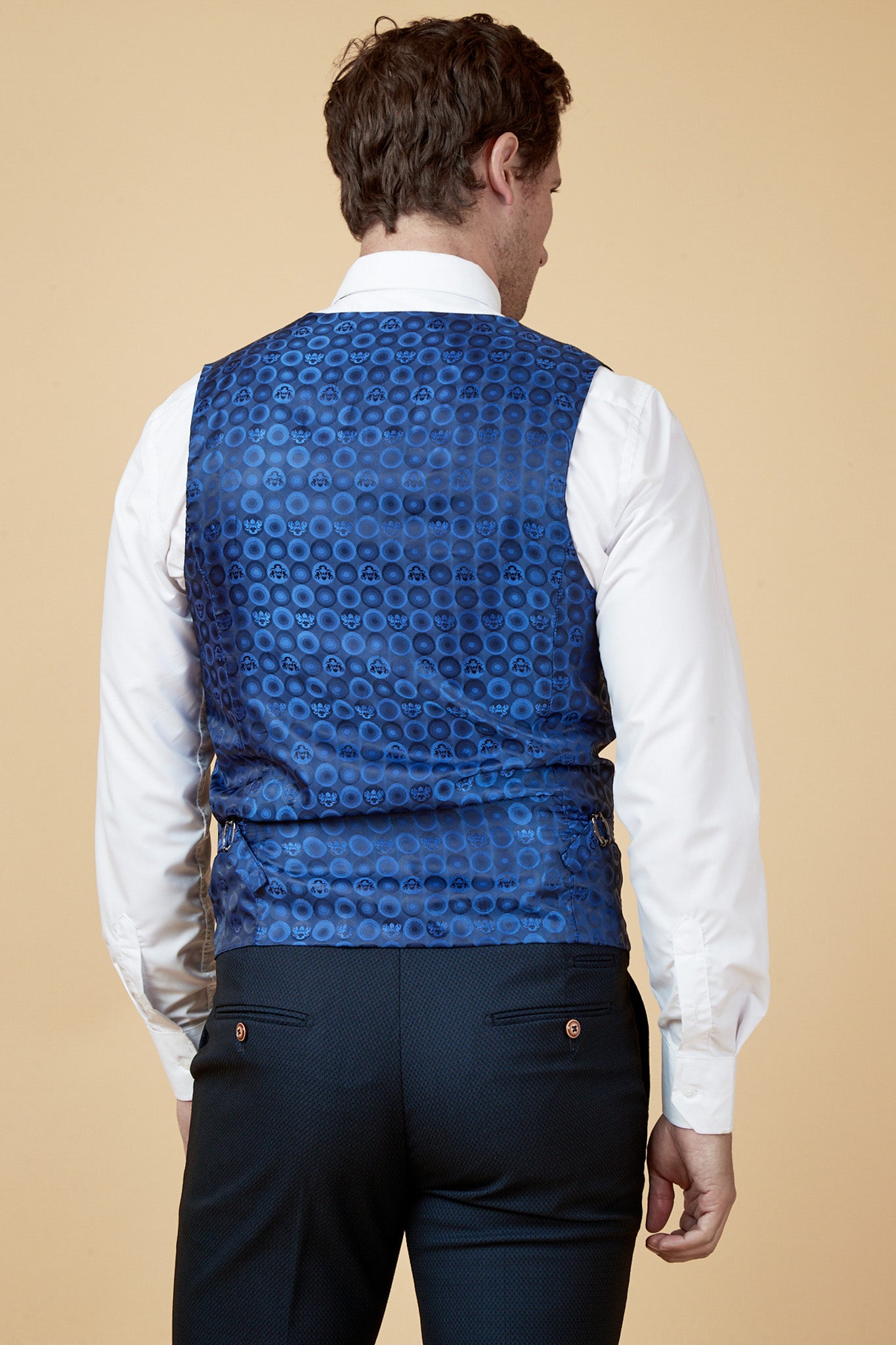 MAX - Navy Single Breasted Waistcoat