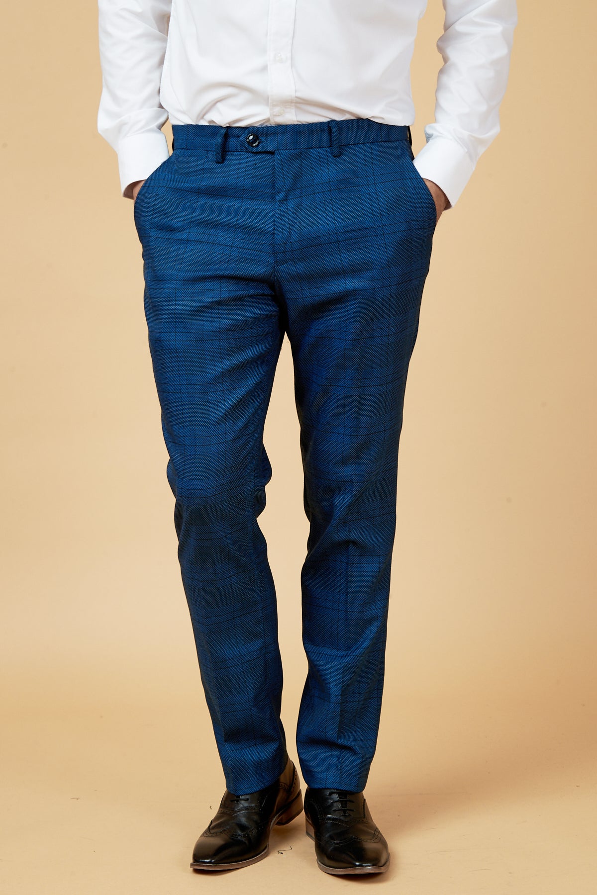 Jerry Blue Check Trousers, Shop Men's Fashion