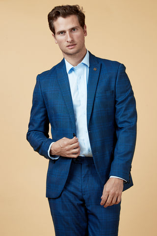 JERRY - Blue Check Blazer-BLAZERS-marcdarcy-Marc Darcy