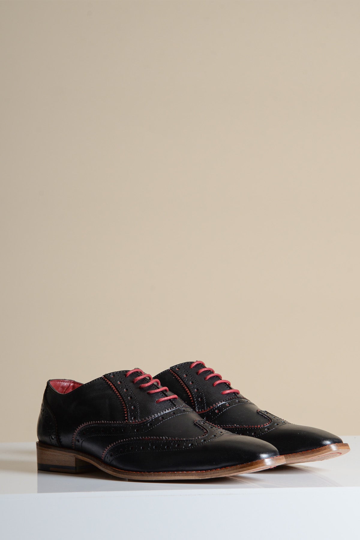 MARCO - Black Bordeaux Leather Wingtip Oxford Shoe