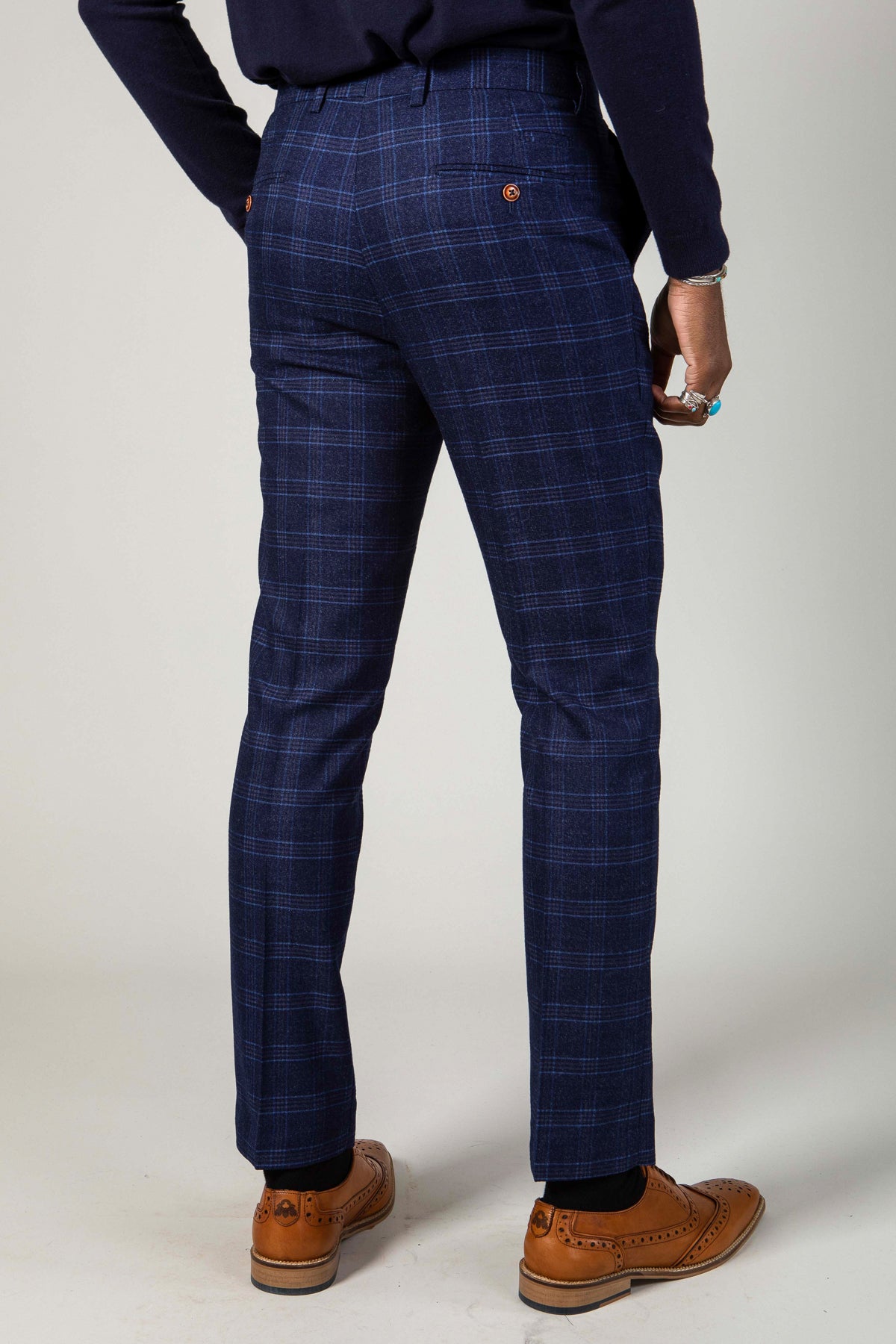 Ben Cobb X Tiger Of Sweden | Sedara Prince Of Wales-check Wool-blend  Trousers | Mens | Navy Check | MILANSTYLE.COM