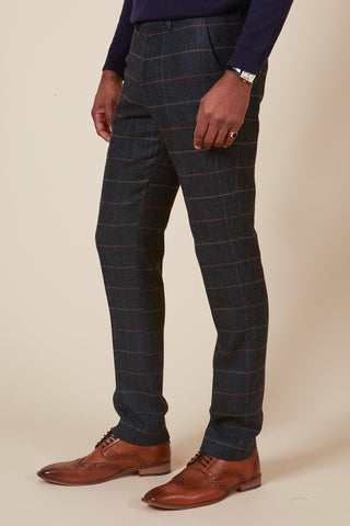 marc darcy eton navy check tweed style 3 piece suit