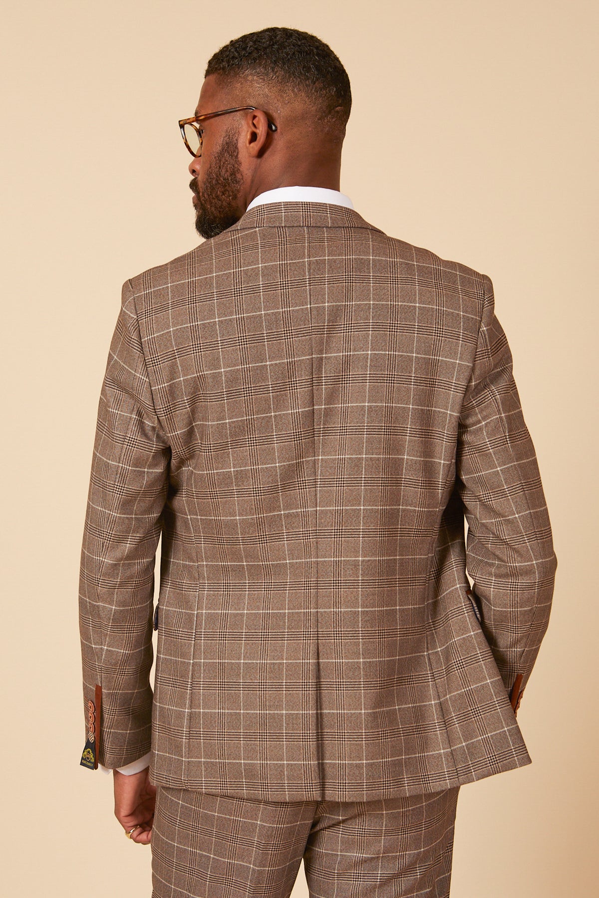 RAY - Tan Check Suit With Kelvin Tan Waistcoat – Marc Darcy