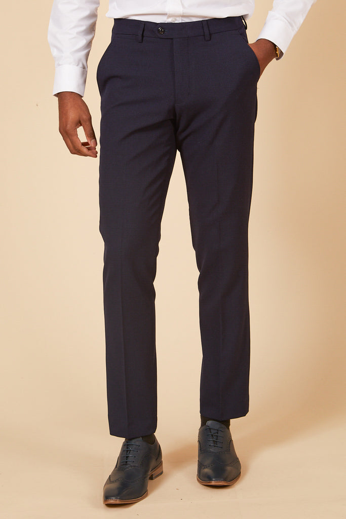 ROCCO - Navy Pinstripe Trousers – Marc Darcy