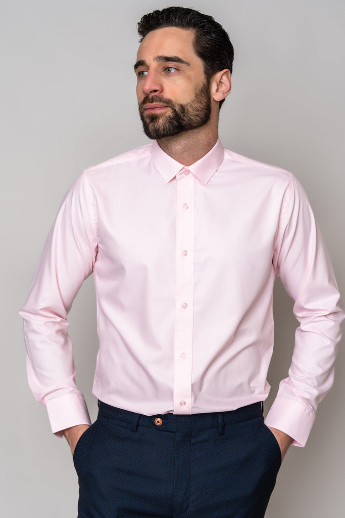 Man wearing Pink Carter shirt - Marc Darcy Menswear