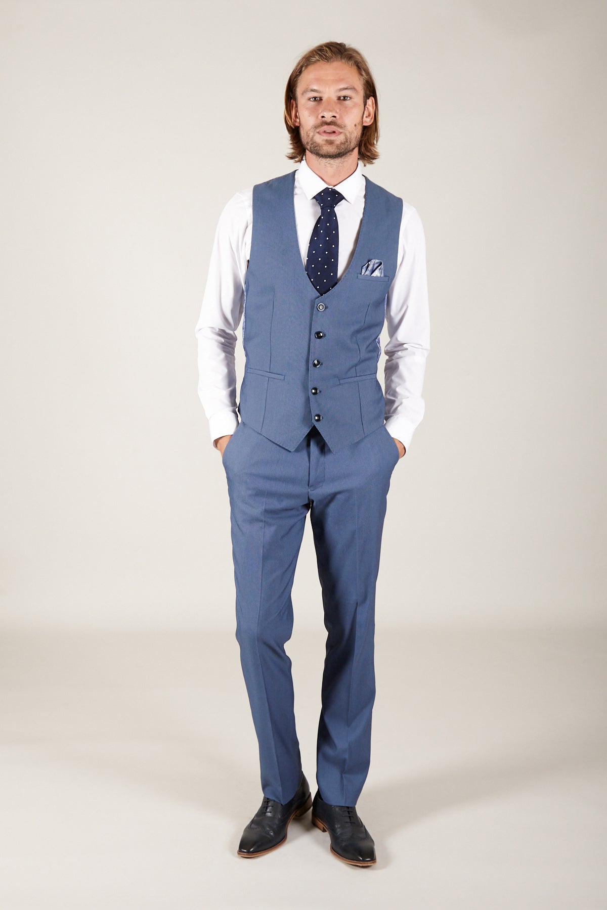 DANNY  Sky Single Breasted Waistcoat  Marc Darcy