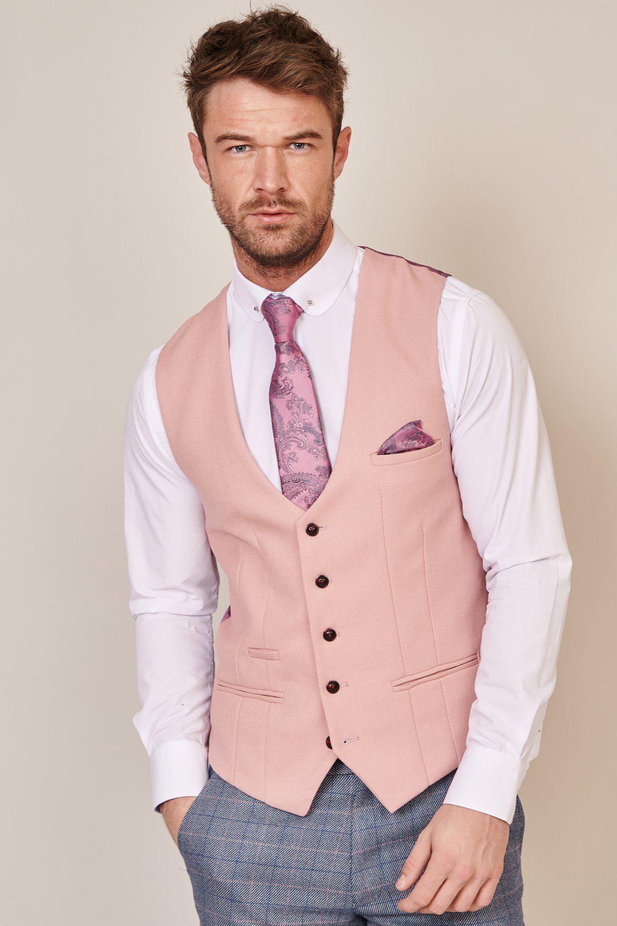 KELVIN - Pink Single Breasted Waistcoat