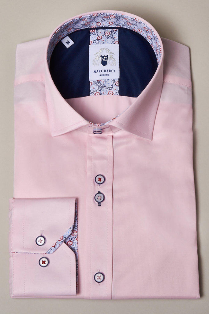 Peaky Blinders Style - Pink Twill Grandad Collar Shirt | Jack Martin 3XL = 18