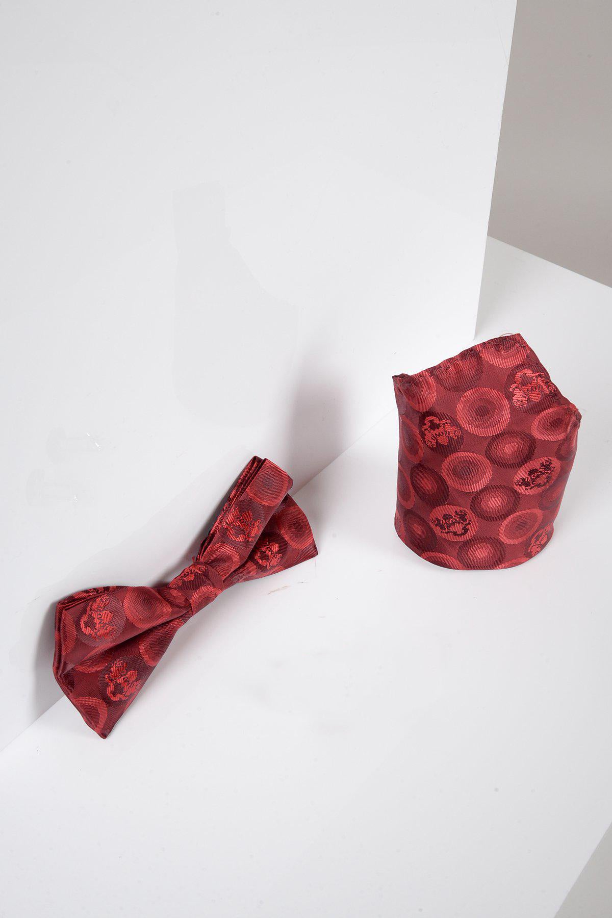 BUBBLES - Wine Bubble Circle Print Bow Tie and Pocket Square Set