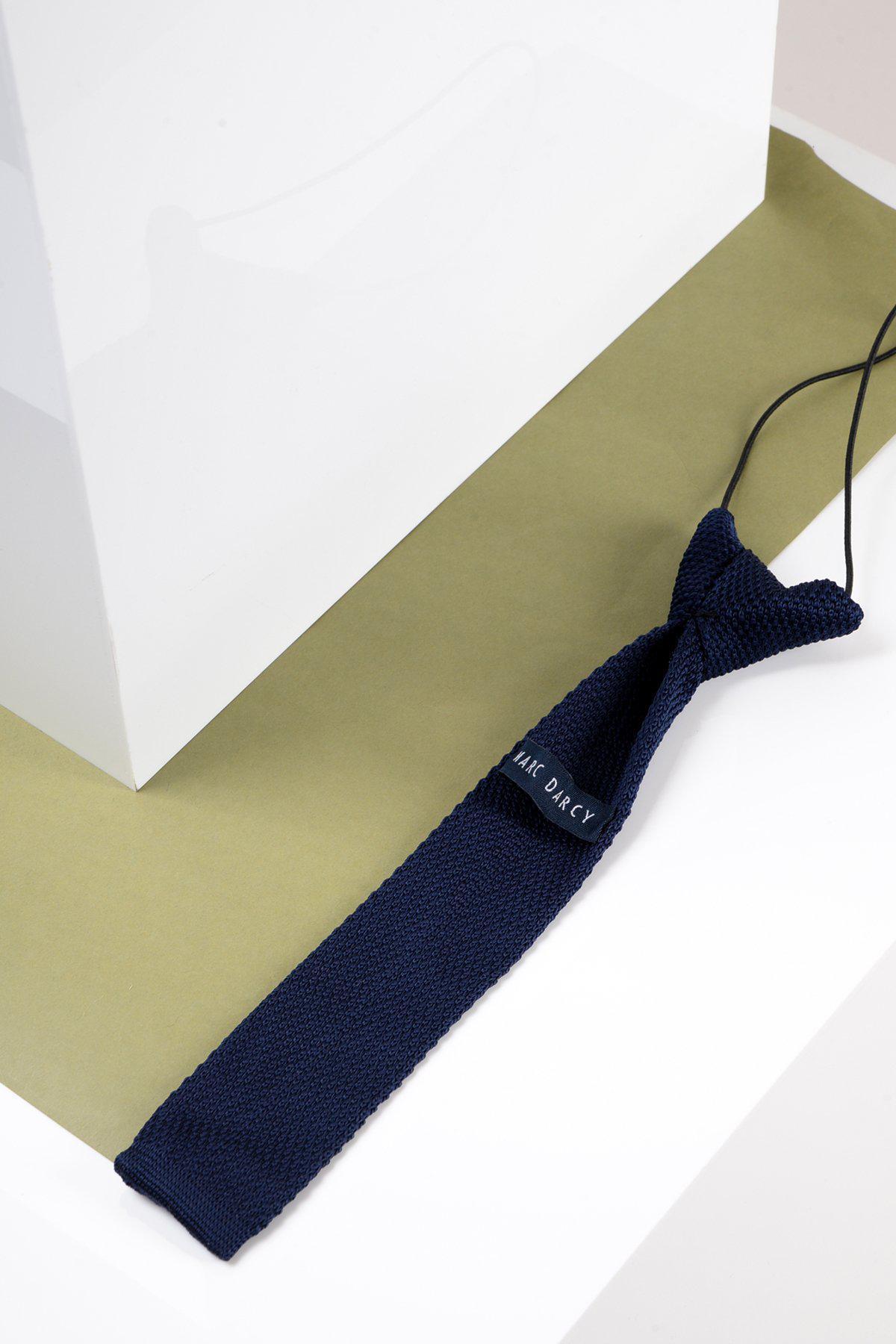 Children's Knitted Tie In Navy