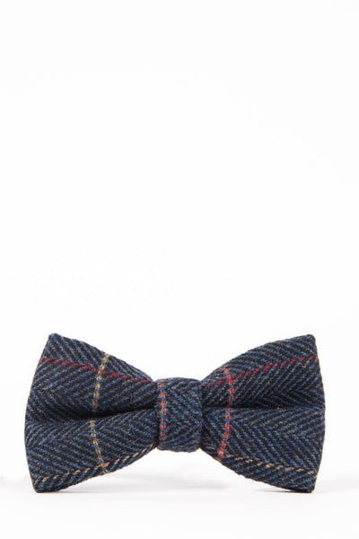ETON - Navy Blue Check Tweed Bow Tie-Accessory-Accessory Menswear