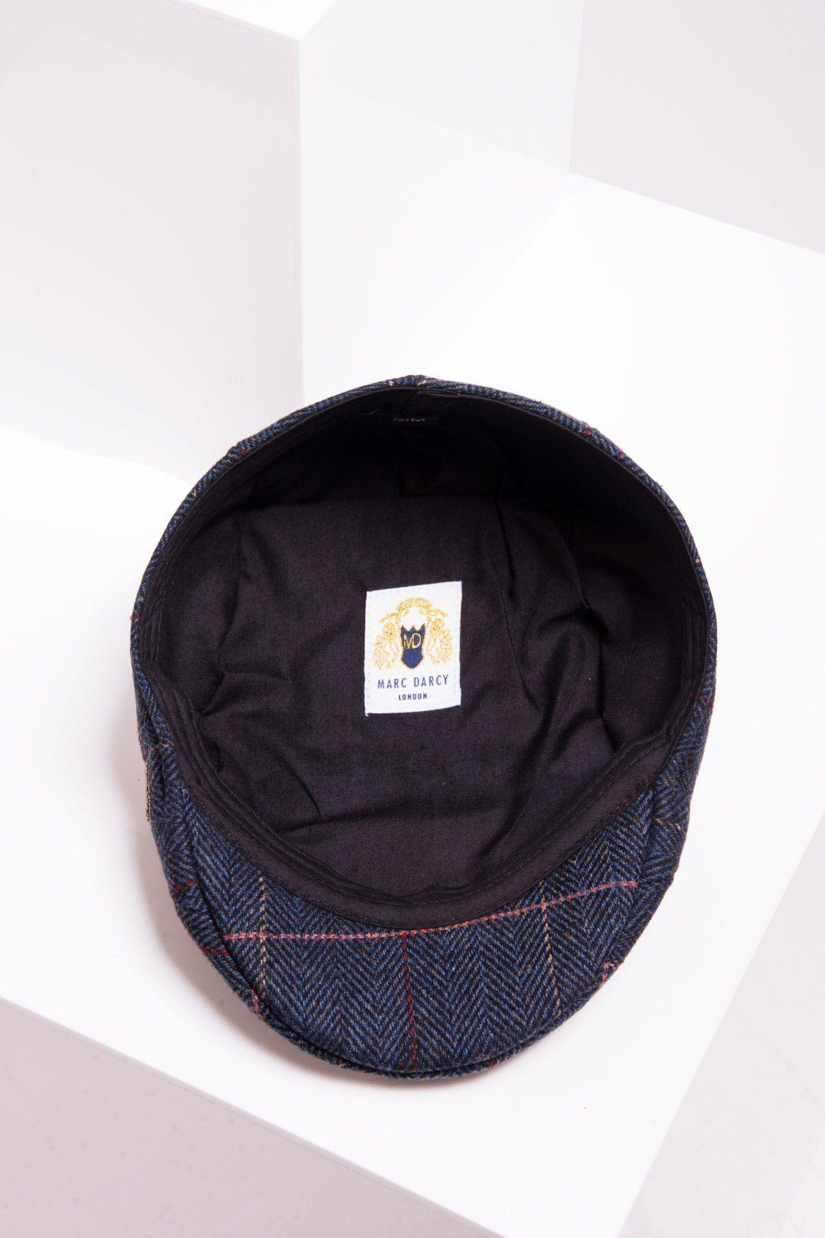 ETON - Navy Blue Check Tweed Tweed Flat Cap – Marc Darcy