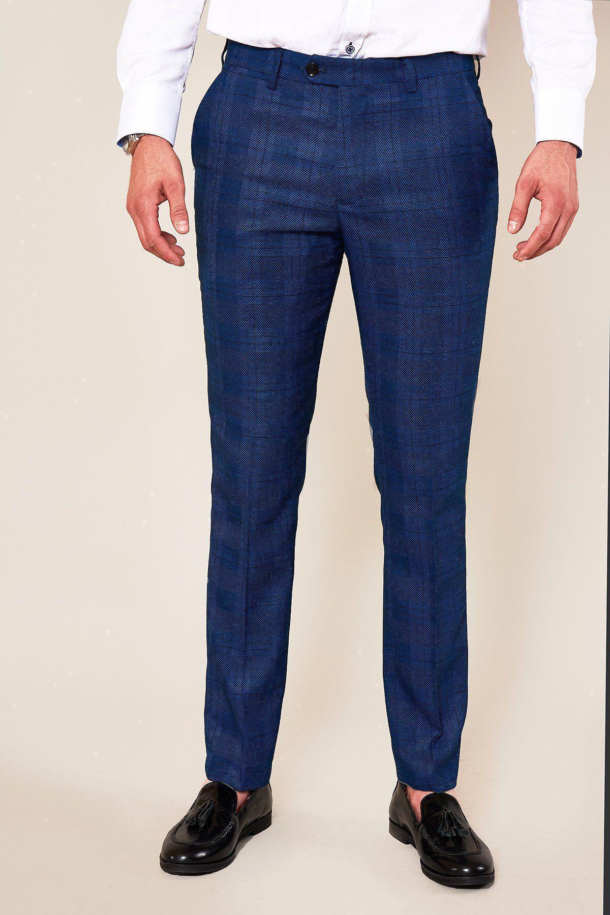 Slim Fit Cigarette trousers - Grey marl/Checked - Men