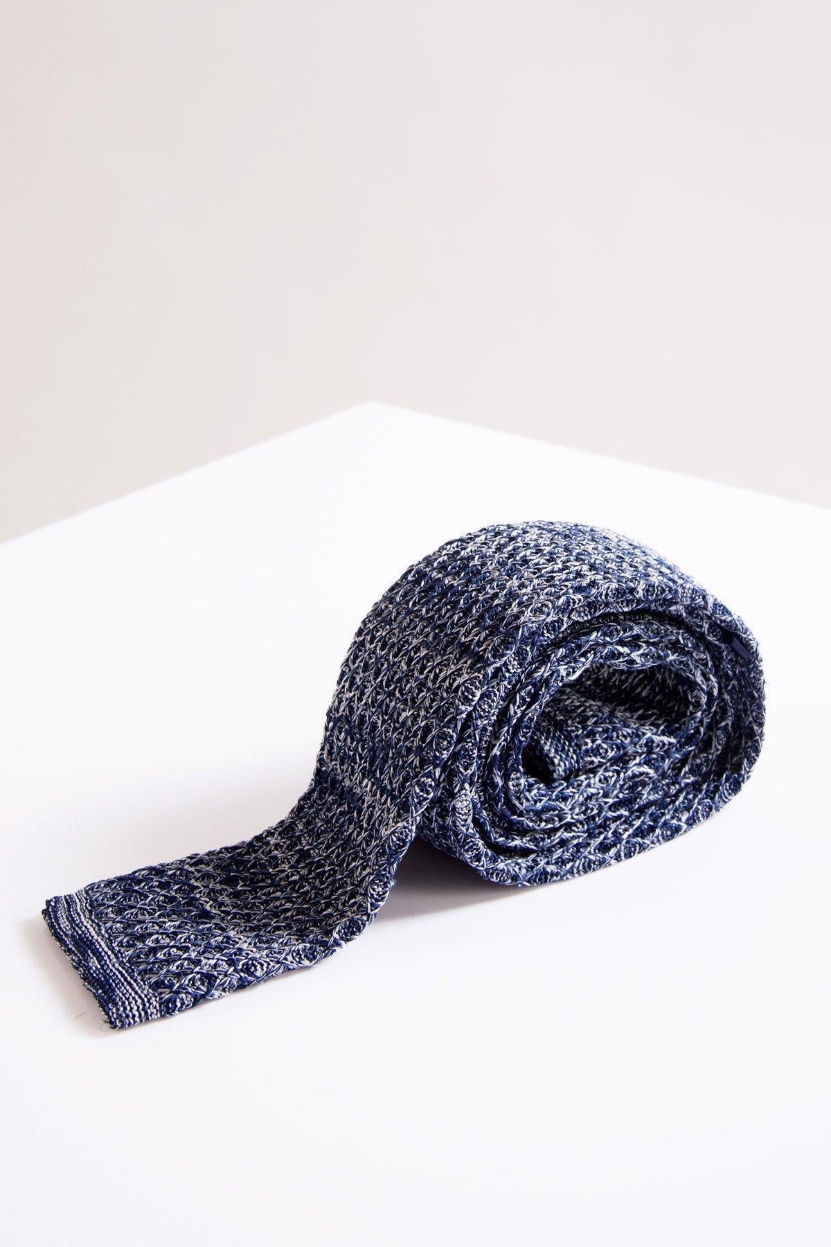 KT - Navy Marl Knitted Tie