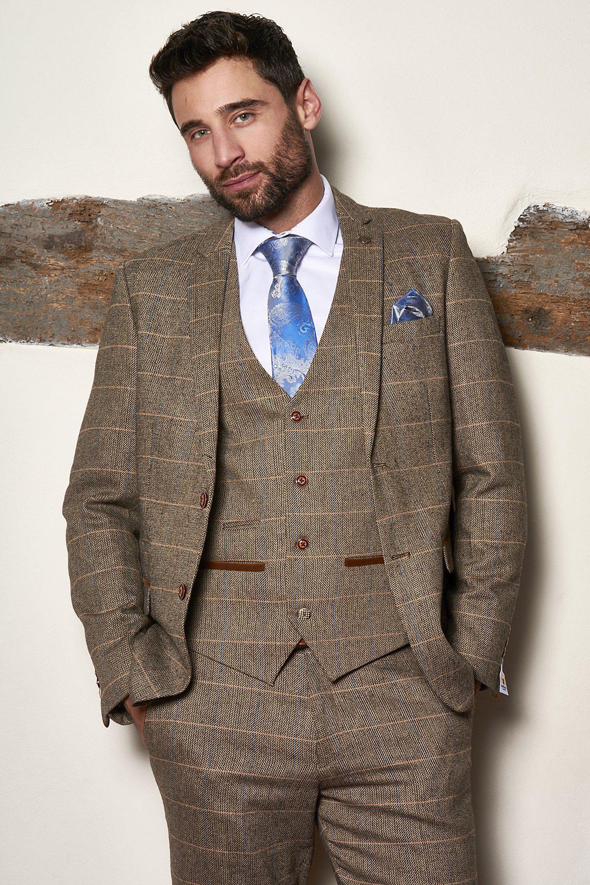 Marc Darcy - Ted Tan Tweed Trousers