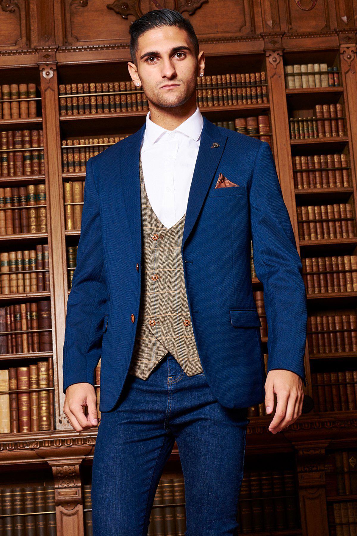 MAX - Royal Blue Blazer with TED Waistcoat