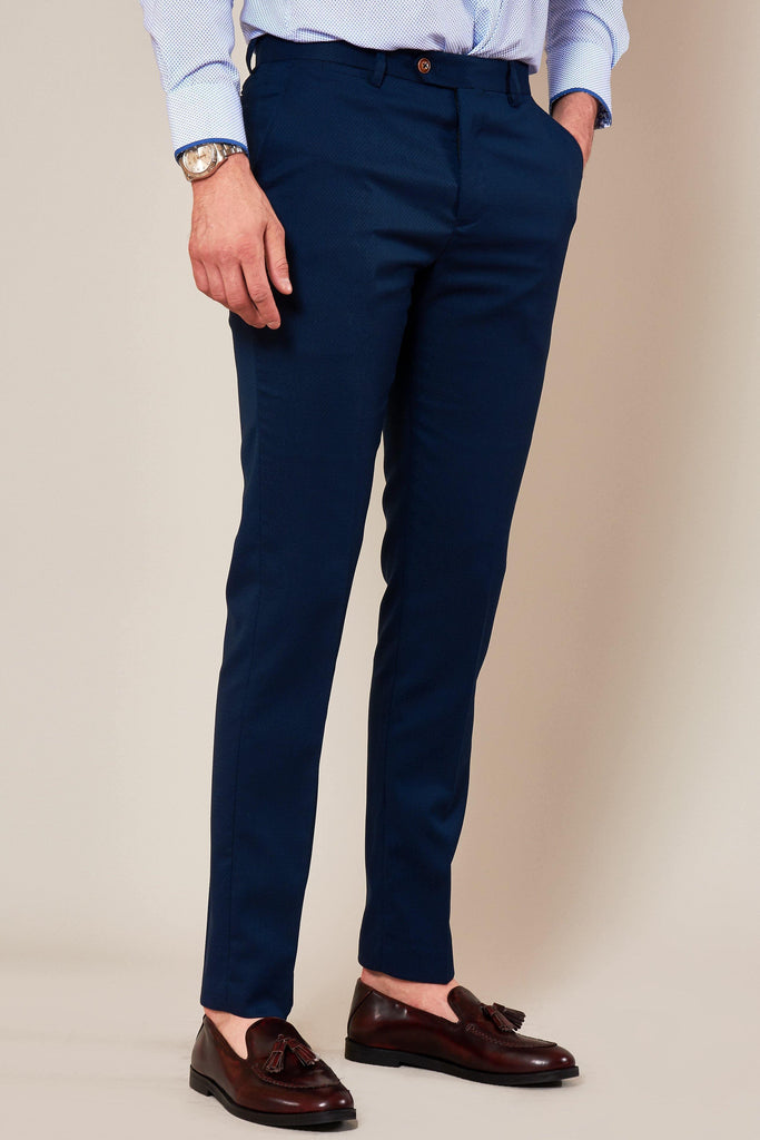 MAX - Royal Blue Trousers with Contrast Buttons – Marc Darcy