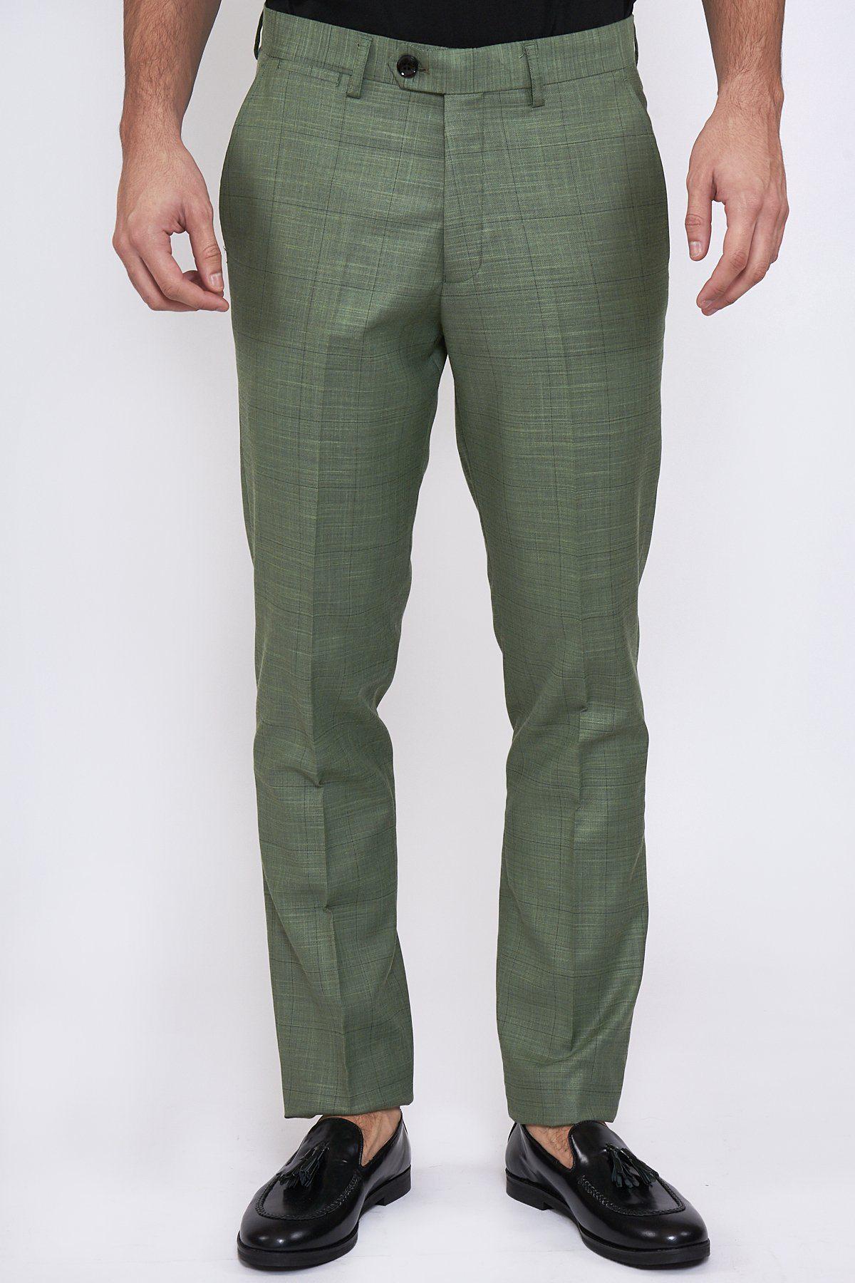 SID - Moss Green Check Trousers