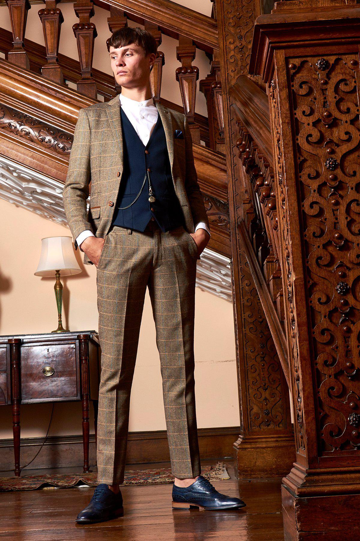 TED - Tweed Suit With MAX Navy Waistcoat