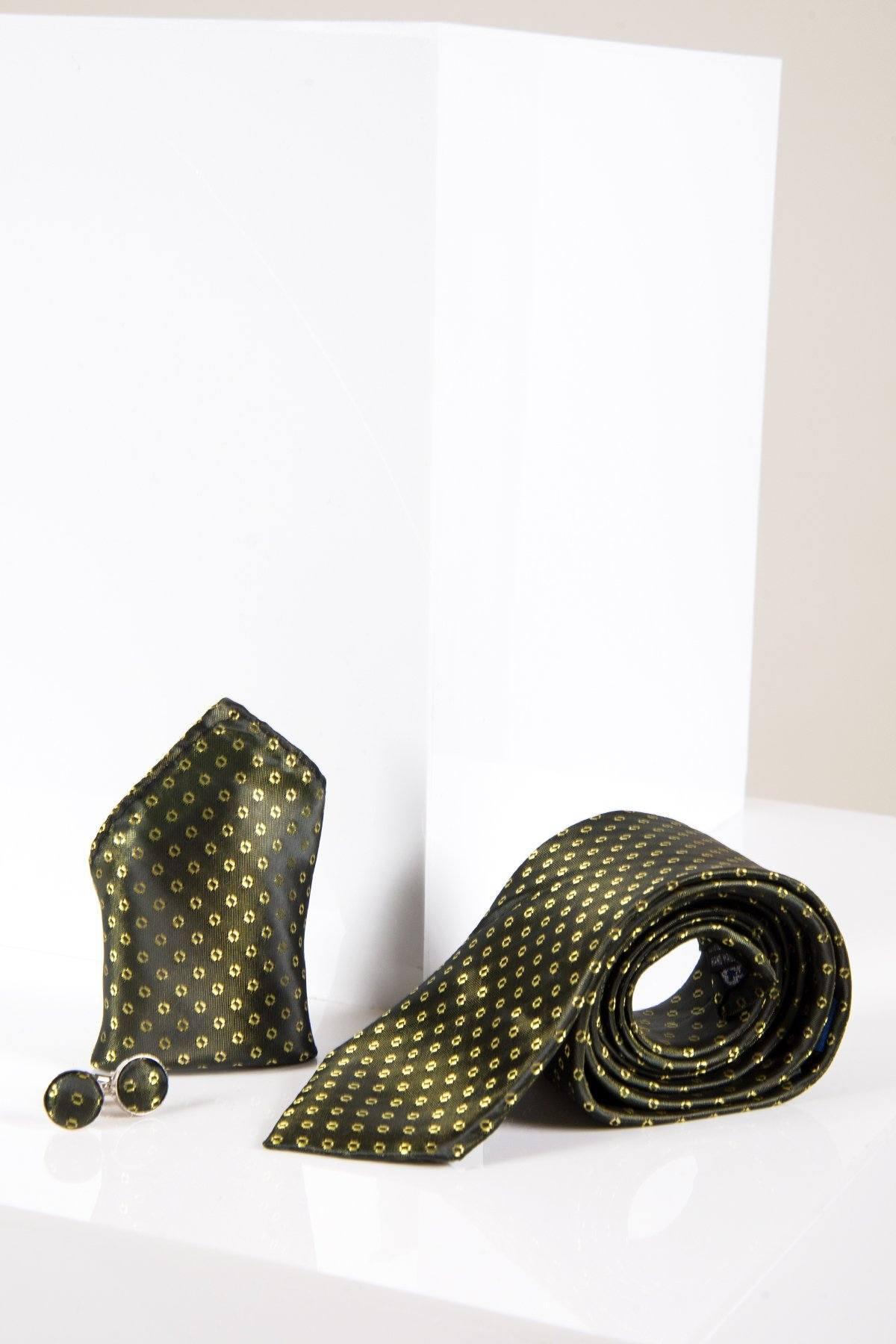 TS TUBES - Yellow Spot Tie and Pocket Square Set