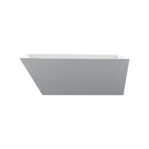 White Rectangular Acrylic Freestanding Bathtub - KubeBath - Obliquo 59 in