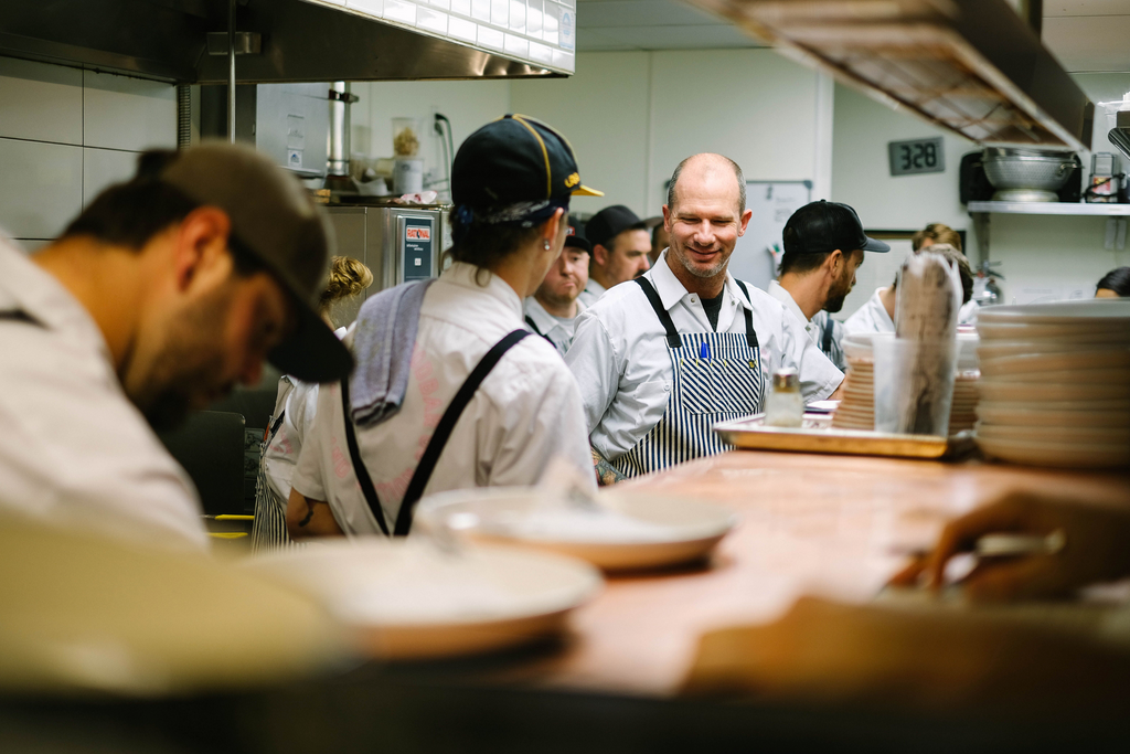 Chef Josh Niernberg cooking at Bin 707